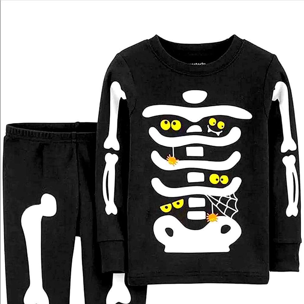 Toddler Halloween Skeleton Glow-in-The-Dark Pajama